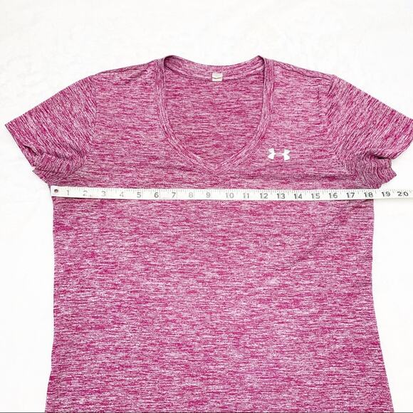 UNDER ARMOUR Red Heatgear Short Sleeved V-neck Tee size Small - Picture 5 of 8